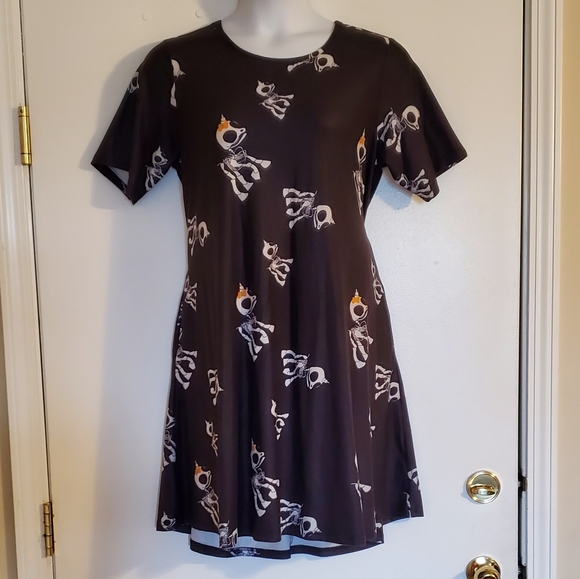 NWT RARE Skelecorn L Sz 14 16 Womens Skeleton Unicorn Black Charley Dress Goth - Picture 3 of 15